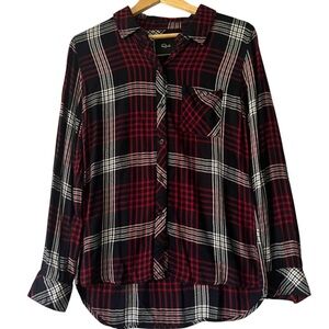 RAILS Shirt Women’s M Medium Black Red White Plaid Button Up‎ Long Sleeve Casual